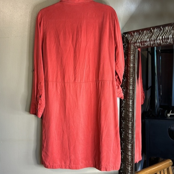 John Mark Orange Long Sleeve Dress 100% Tencel Size Small - Picture 6 of 8